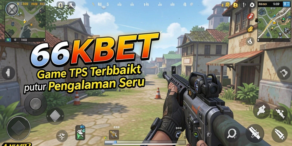 Screenshot utama 66KBET menunjukkan aksi gameplay TPS yang intens.