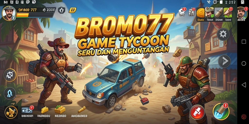 Screenshot gameplay BROMO77 menampilkan aktivitas pengelolaan bisnis Tycoon.