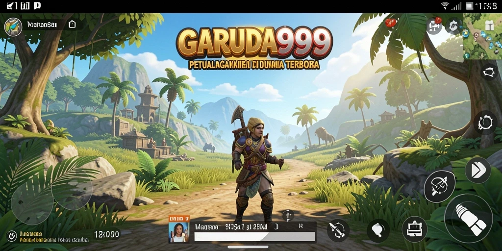 Screenshot GARUDA999 menampilkan momen eksplorasi di dunia terbuka yang luas.
