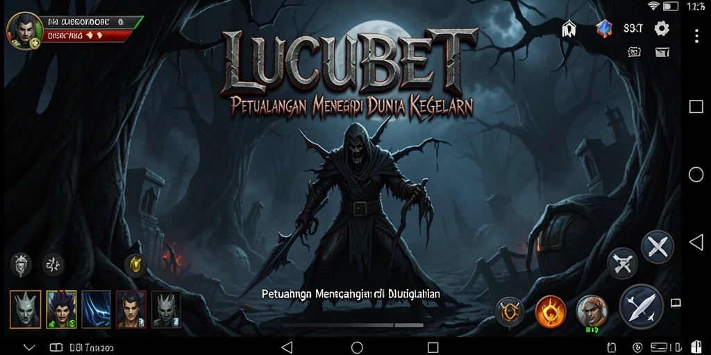 Tangkapan layar LUCUBET menampilkan suasana kelam dengan karakter yang terjebak dalam kegelapan.