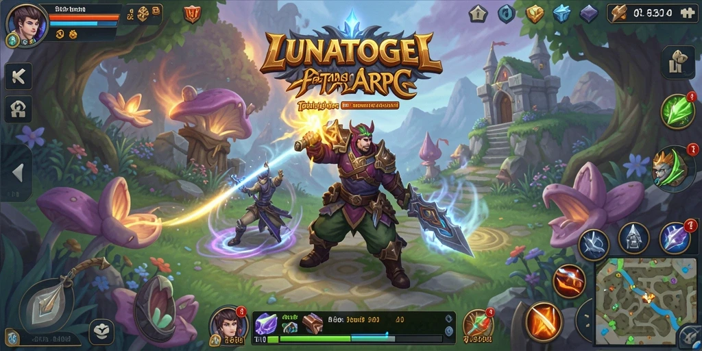 Tampilan gameplay menegangkan LUNATOGEL dalam petualangan ARPG.