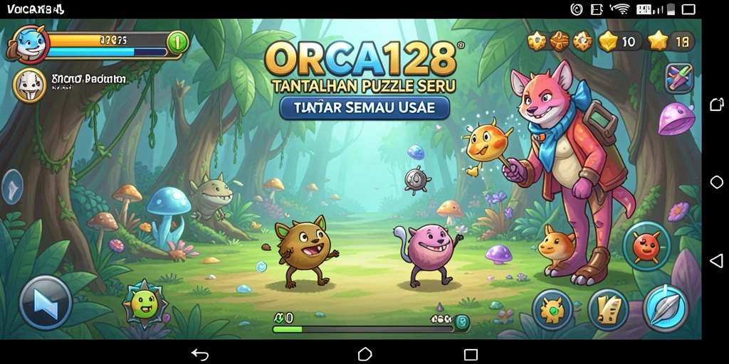 Screenshot dari gameplay ORCA128 yang menampilkan teka-teki menarik.