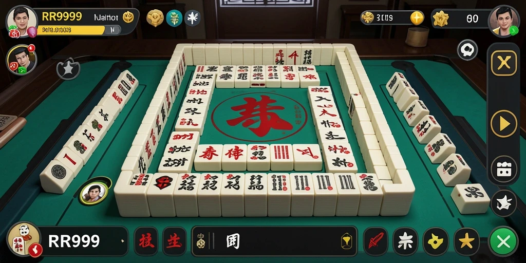 Screenshot RR999 menampilkan gameplay Mahjong yang mendebarkan.