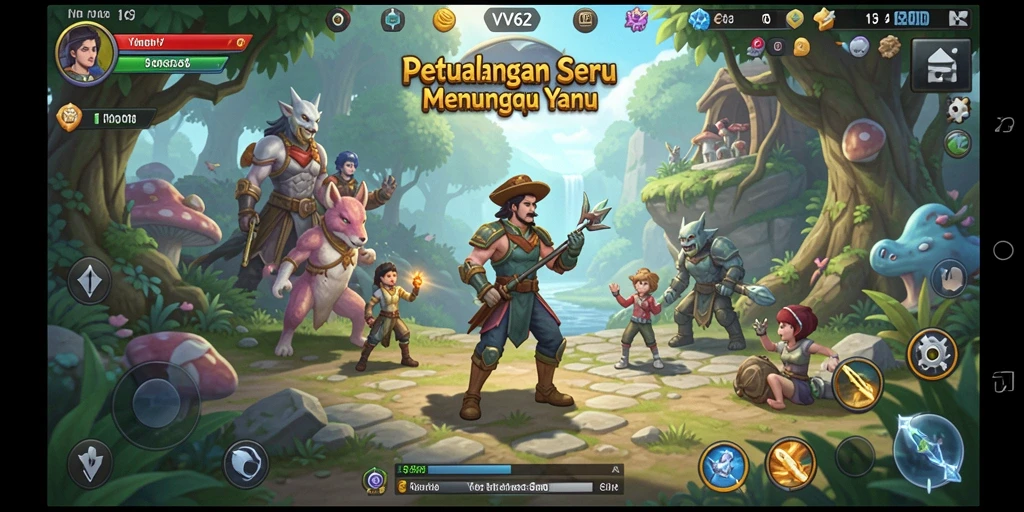 Tampilan gameplay menakjubkan dalam VV62 yang menarik.